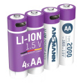Ansmann Aa-size / Rechargeable Battery - 4× Mignon Aa Li ion Acku 2000 Mah, 4 fach Usb c Charging Cable - 1312-0036